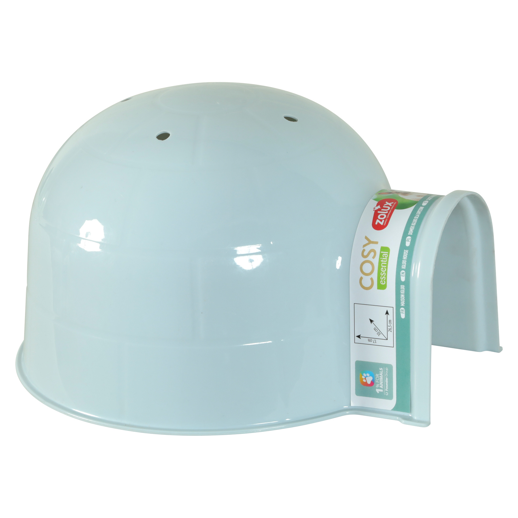 ZOLUX IGLO NAGETIER KUNSTSTOFF BLAU 28,5X26X16,5 CM