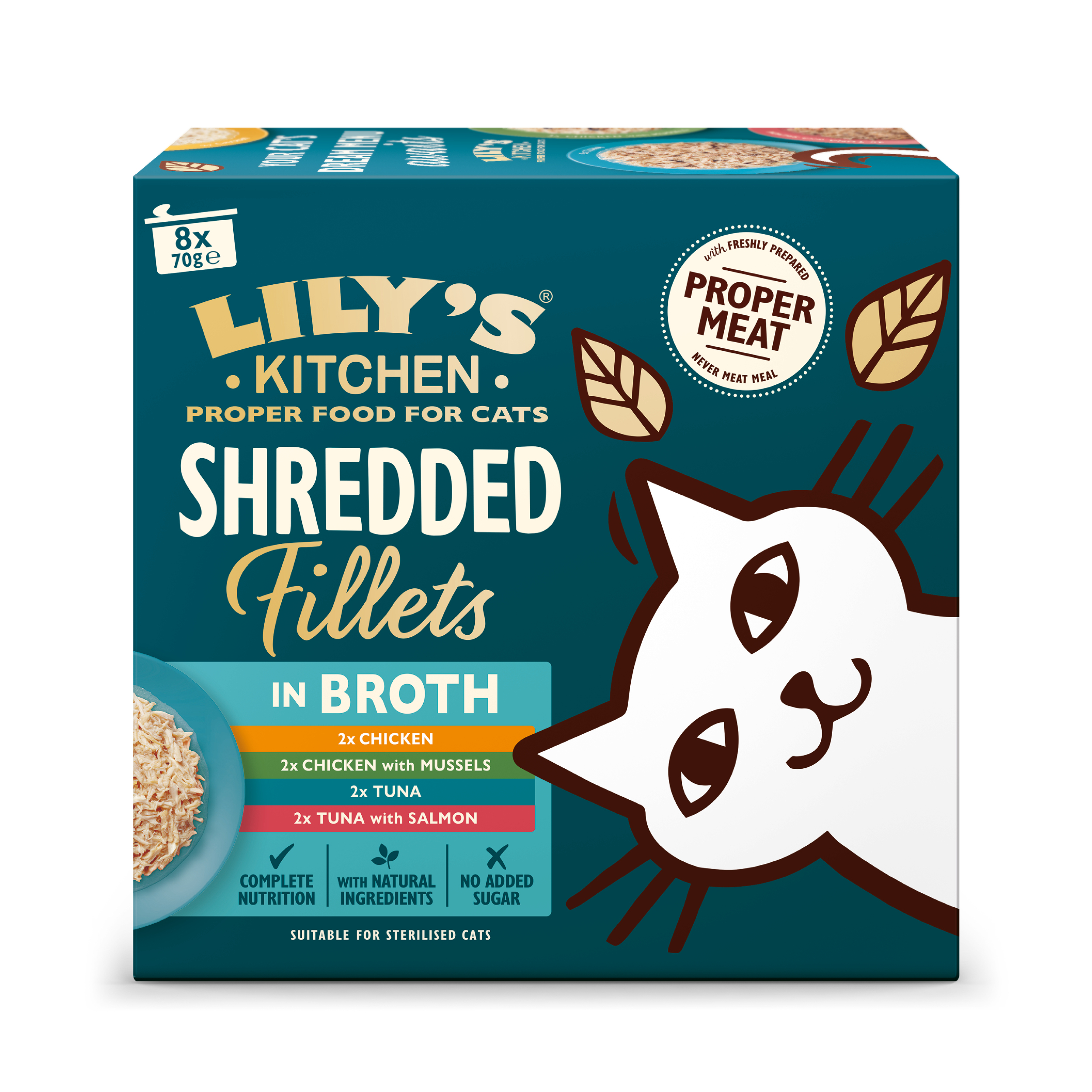 LILY'S KITCHEN SHREDDED FILLETS MULTIPACK 8X70 G