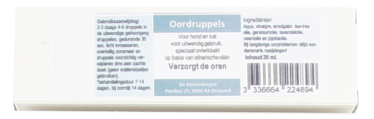 DIERENDROGIST OHRENTROPFEN HUND/KATZE 20 ML