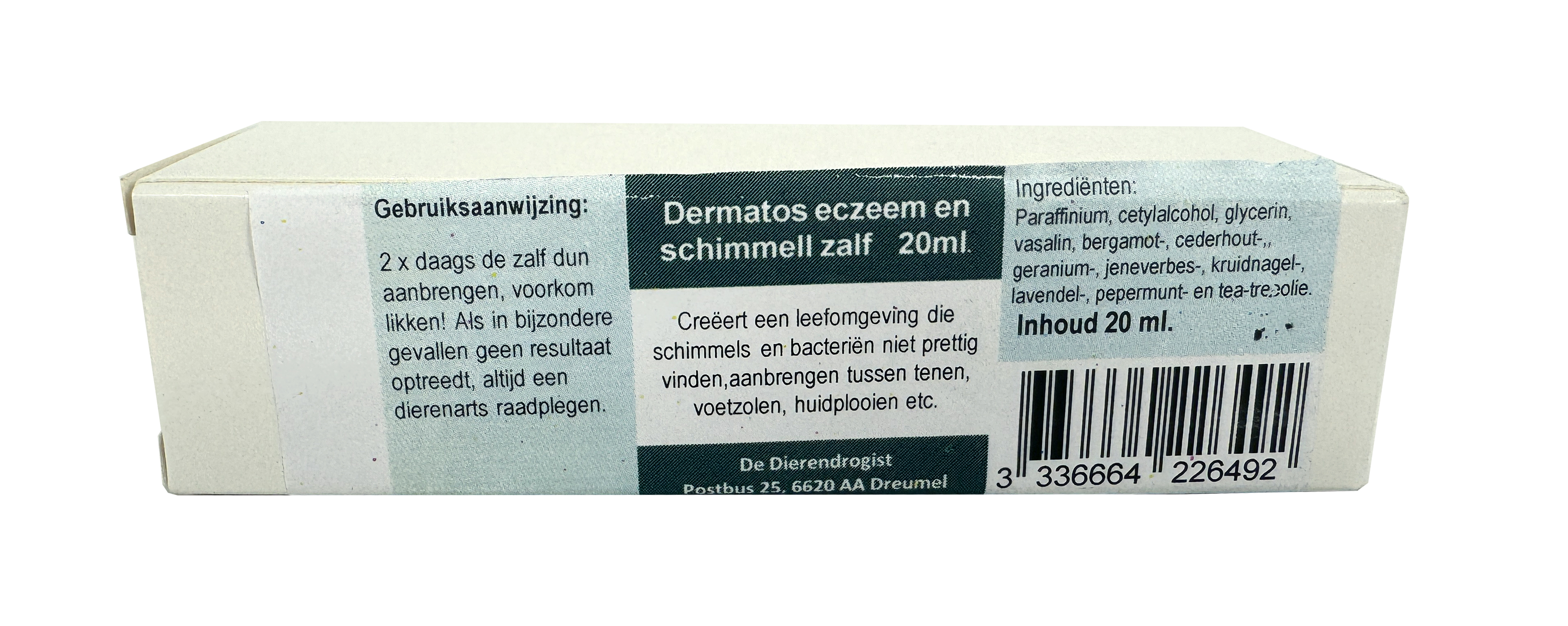 DIERENDROGIST DERMATOS ECZEEM/SCHIMMELZALF 20 G