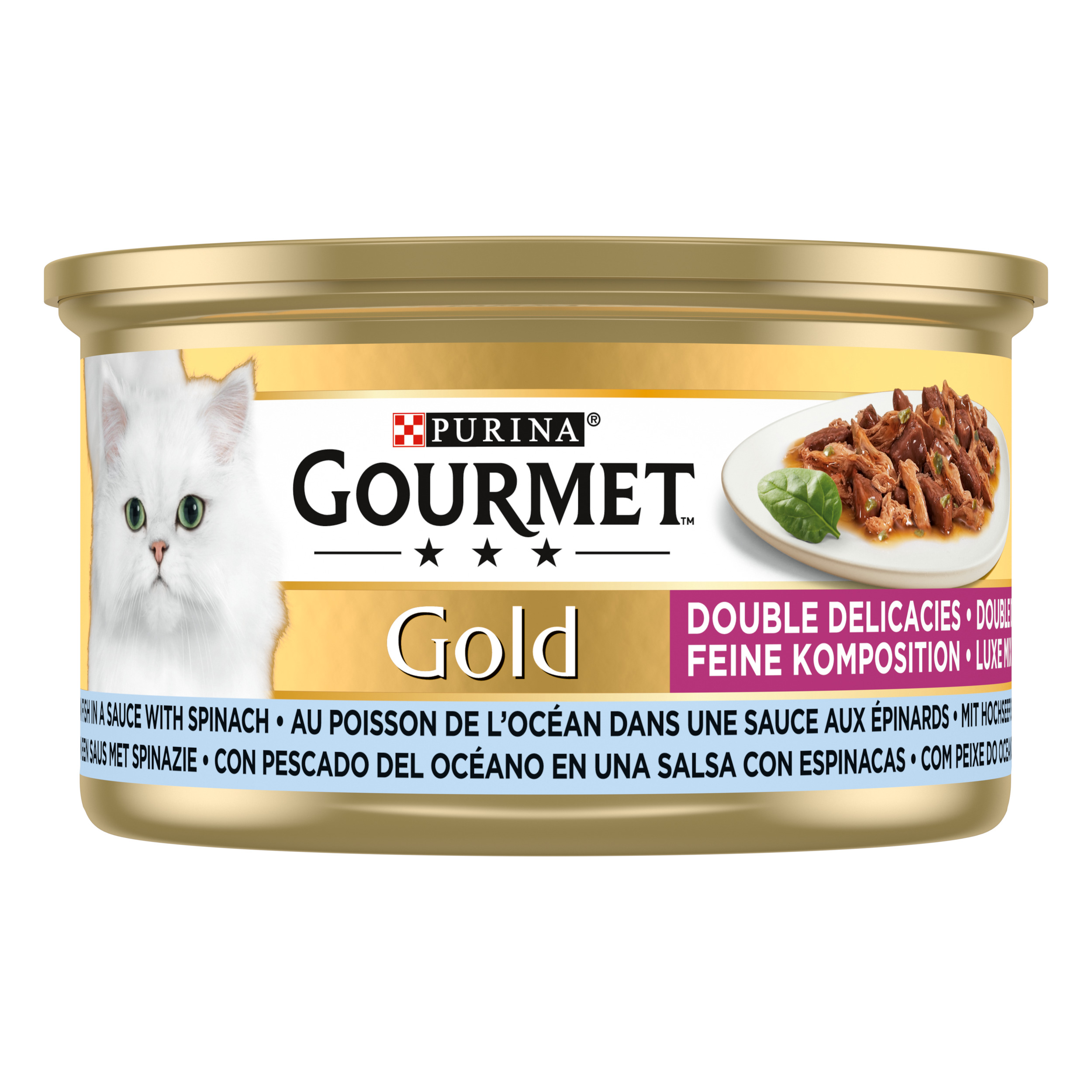 GOURMET GOLD LUXE MIX ZEEVIS IN SAUS MIT SPINAZIE 24X85 G