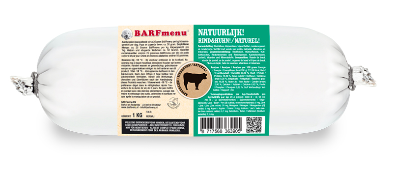BARFMENU NATUERLICH! HUNDEFUTTER 1000 G