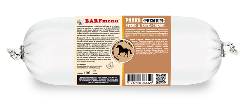 BARFMENU PFERD PREMIUM HUNDEFUTTER 1000 G