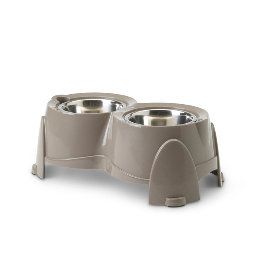 SAVIC FUTTERNAPF ERGO FEEDER WARMGRIJS 61X35X28 CM 2X1,5 L