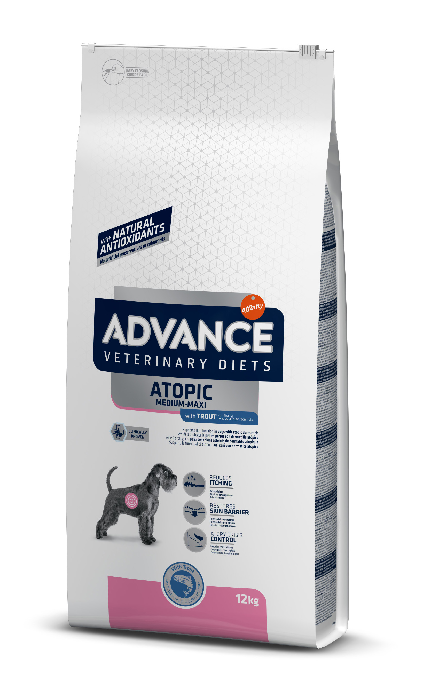 ADVANCE VETERINARY DIET DOG GEVOELIGE HAUT MEDIUM/MAXI 12 KG