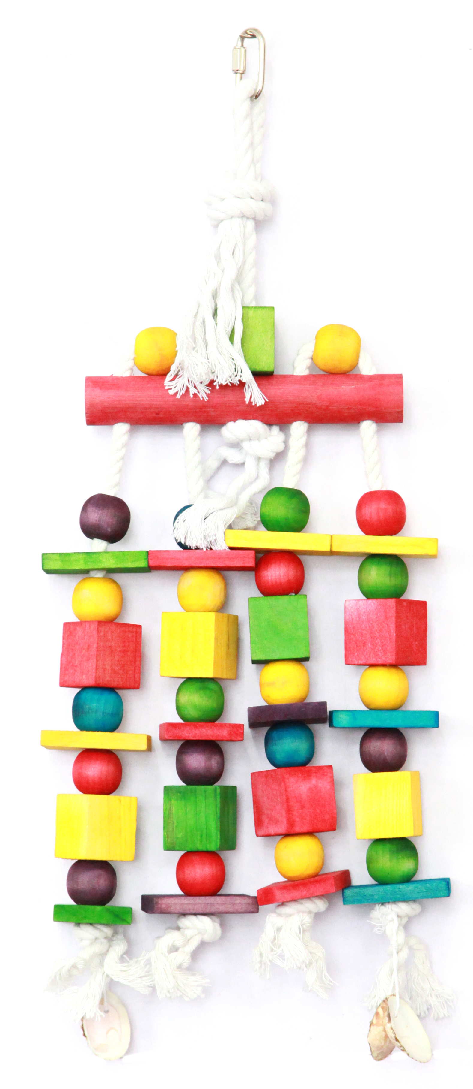 HAPPY HAUBE SPIELZEUG BLOCK N BEADS PAPEGAAI 45X16 CM