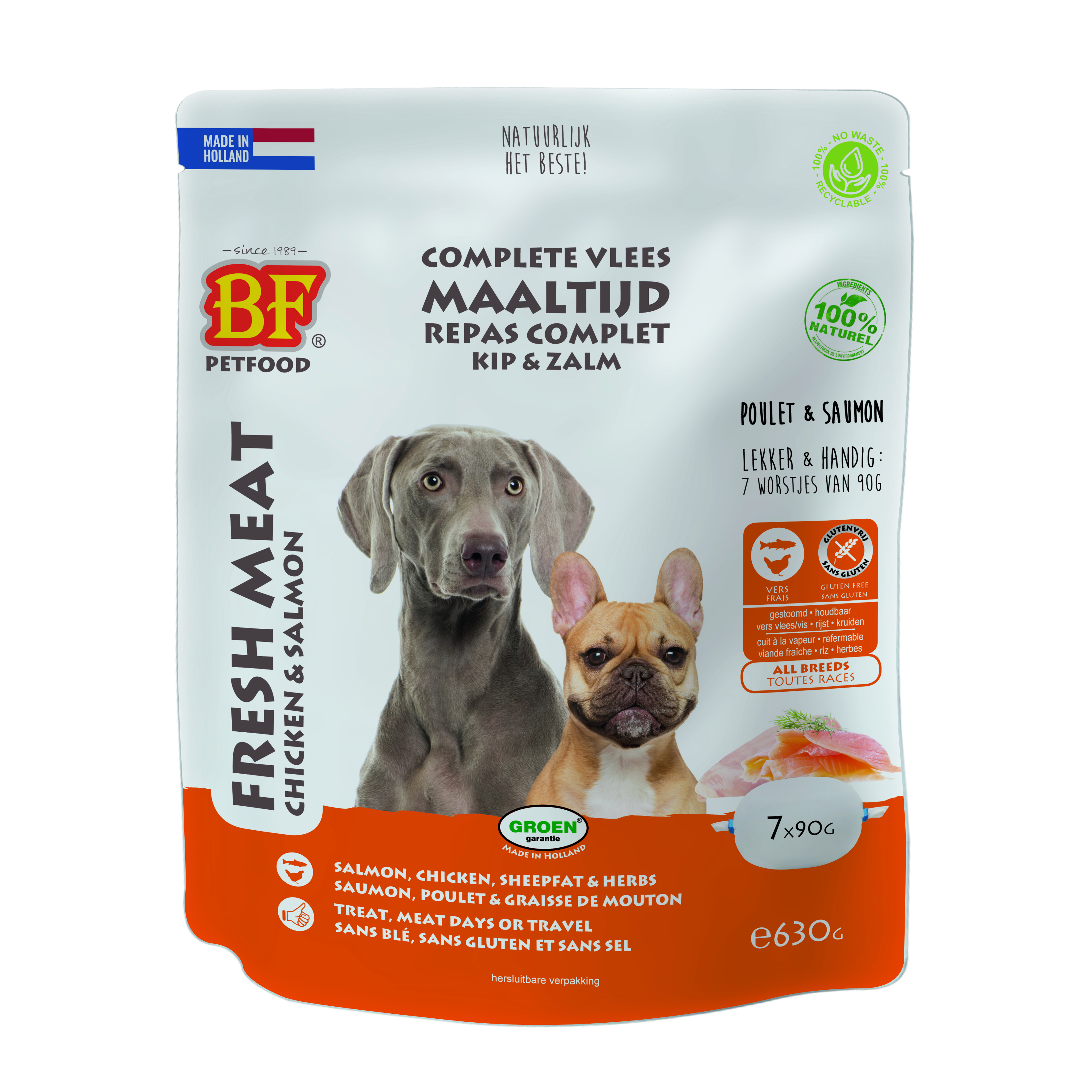 BF PETFOOD VLEESVOEDING LACHS WORST 630GR