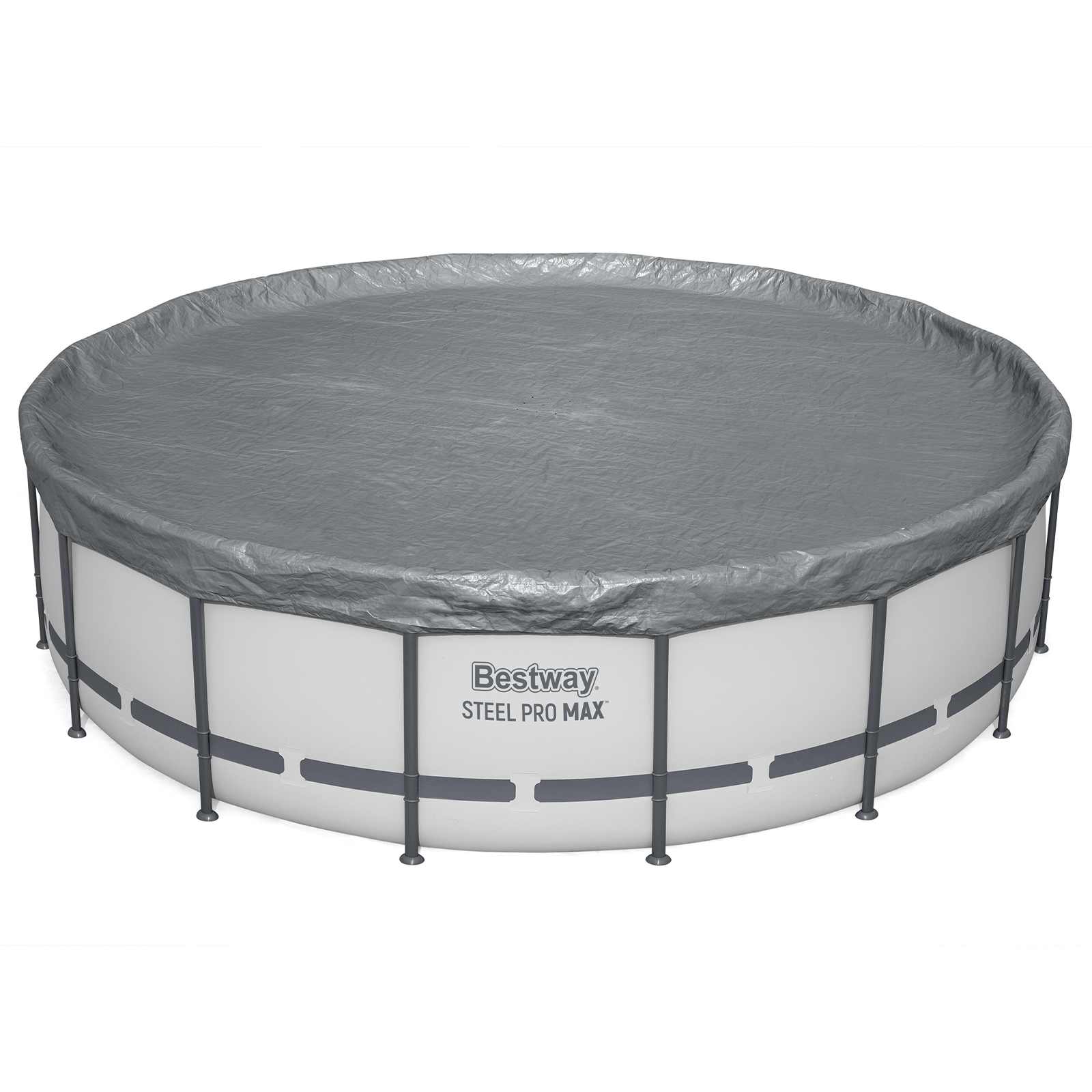 Bestway Poolabdeckung Ø4,88 m Rund Polyester Grau