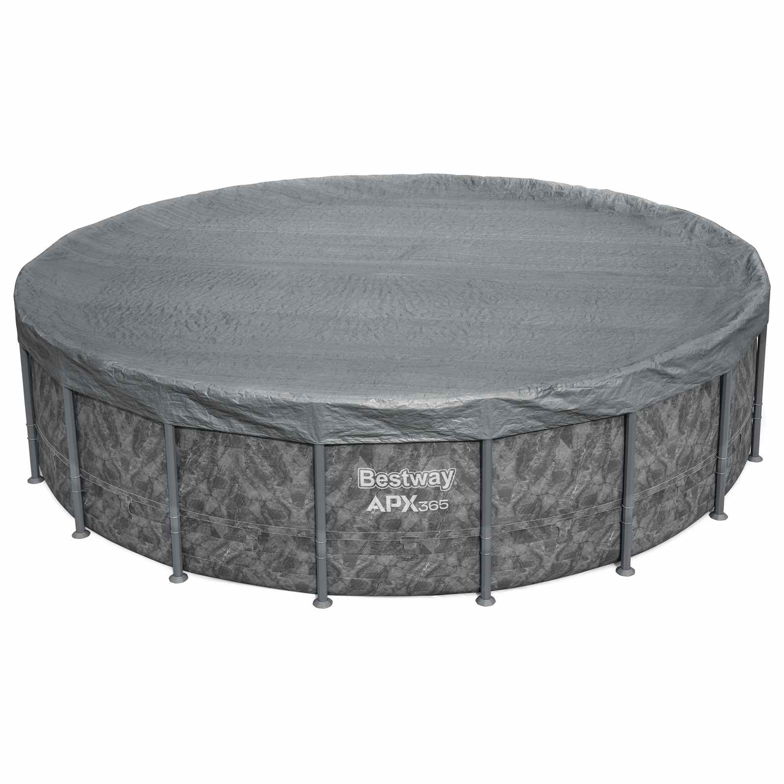 Bestway Poolabdeckung Ø5,49 m Rund Polyester Grau