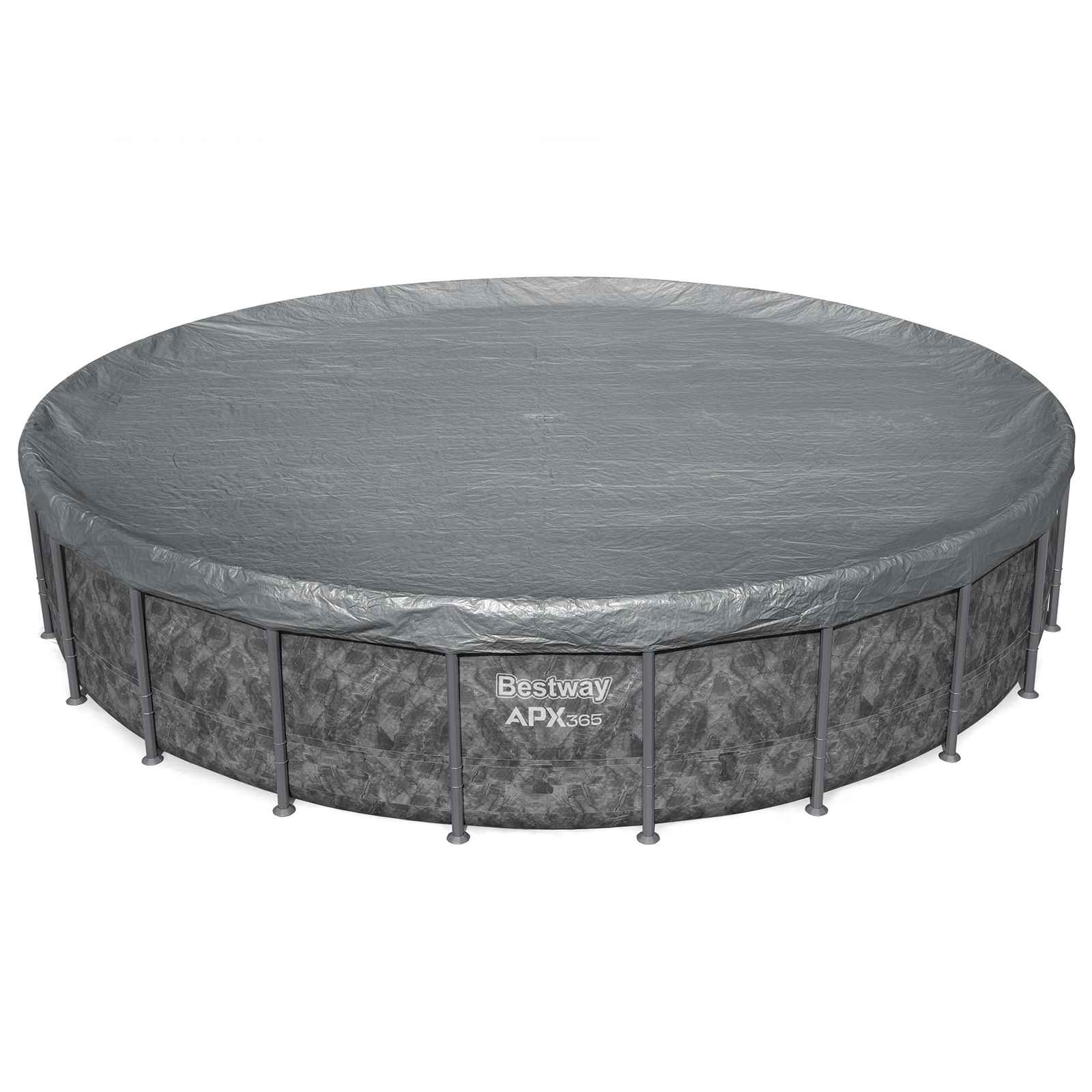Bestway Poolabdeckung Ø6,71 m Rund Polyester Grau