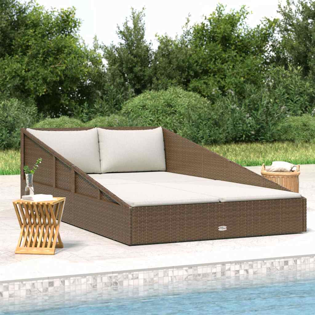 Gartenbett Braun 110x200 cm Poly Rattan