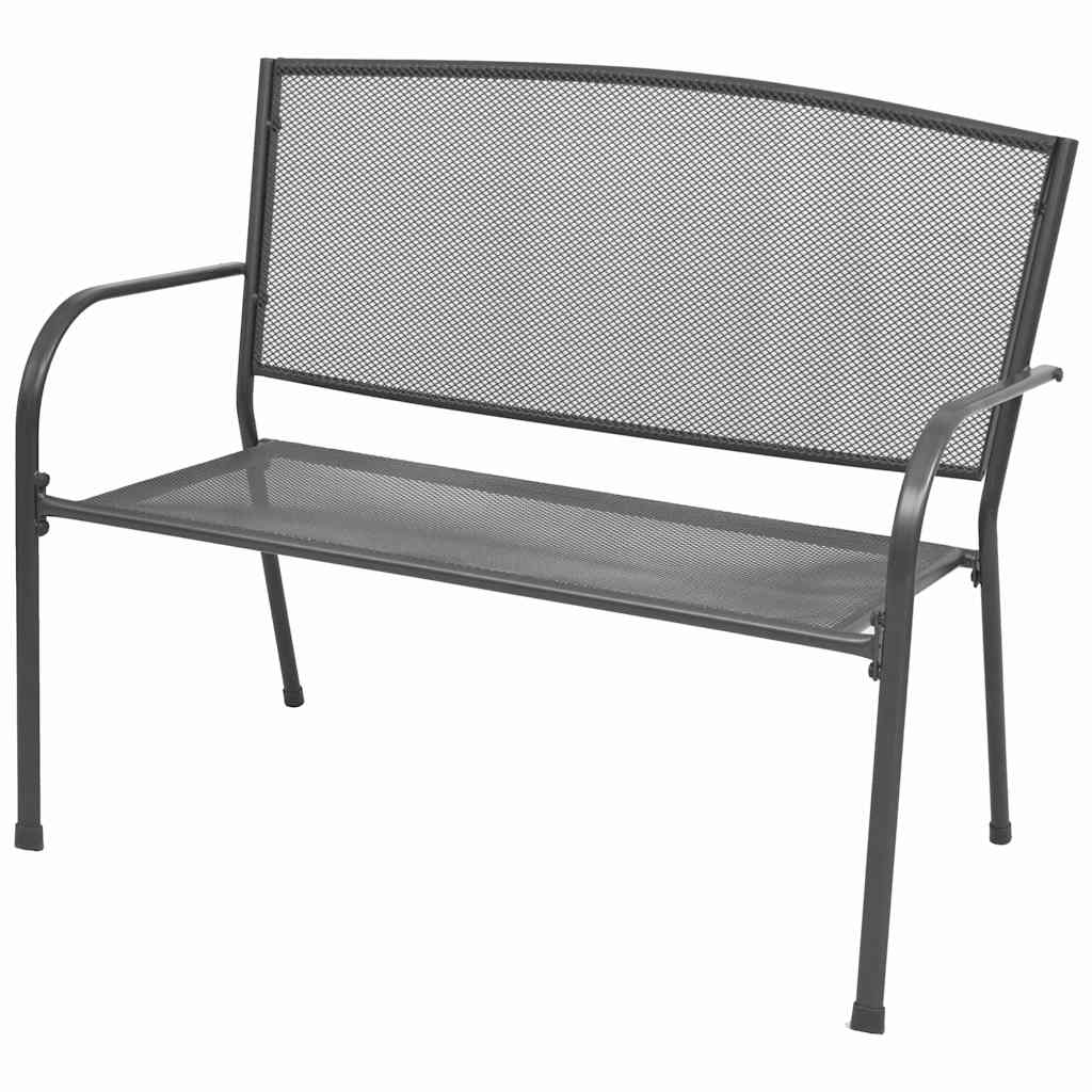 Gartenbank 108 cm Stahl und Drahtgitter Anthrazit