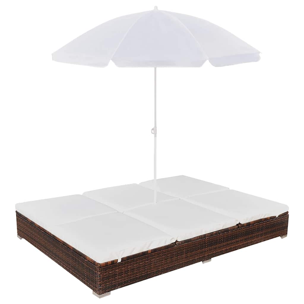 Outdoor-Loungebett mit Sonnenschirm