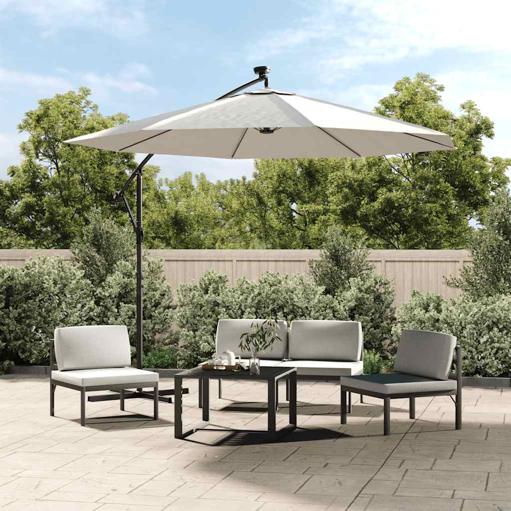 Sonnenschirm Ampelschirm mit LED-Beleuchtung 300 cm Metallmast