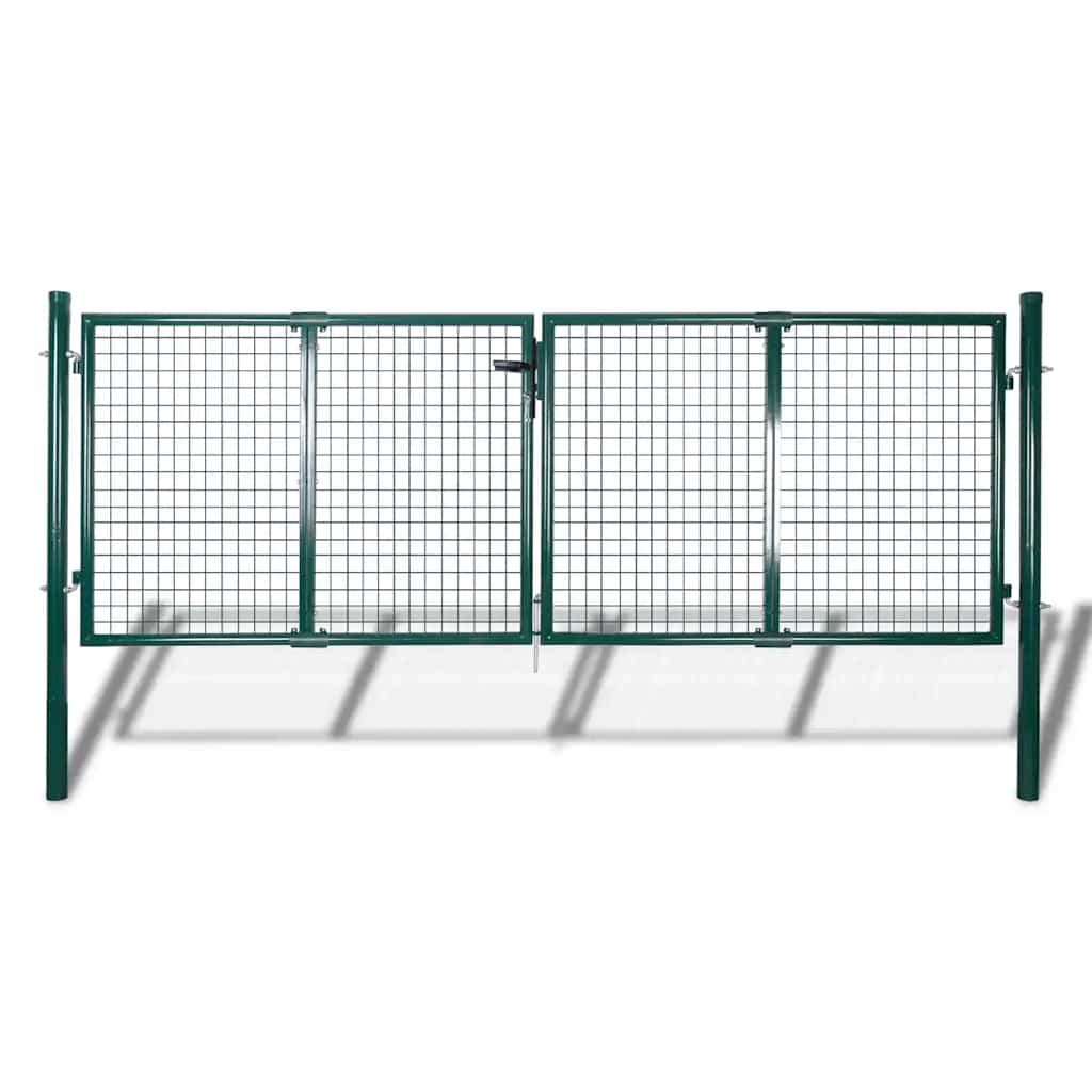 Zauntor Stahl 300x100 cm Grün