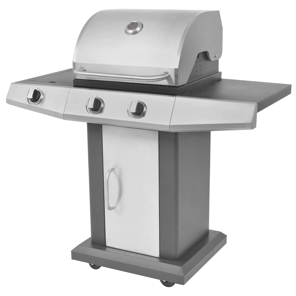 Gasgrill mit Brenner Mit Rad Silber Stahl mit Metallschlauch