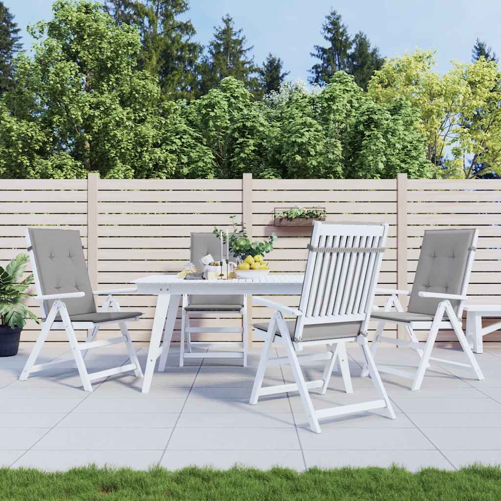 Gartenstuhlauflagen für Hochlehner 4 Stk. Grau 120x50x3cm Stoff