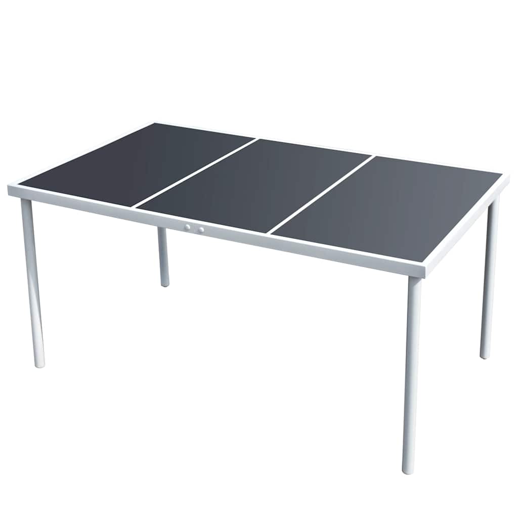Gartentisch 150x90x74 cm Schwarz Stahl