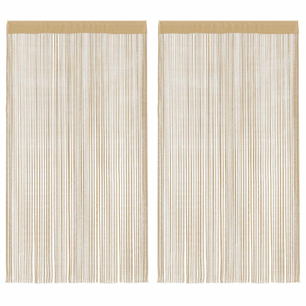 Fadenvorhänge 2 Stk. 100 x 250 cm Beige