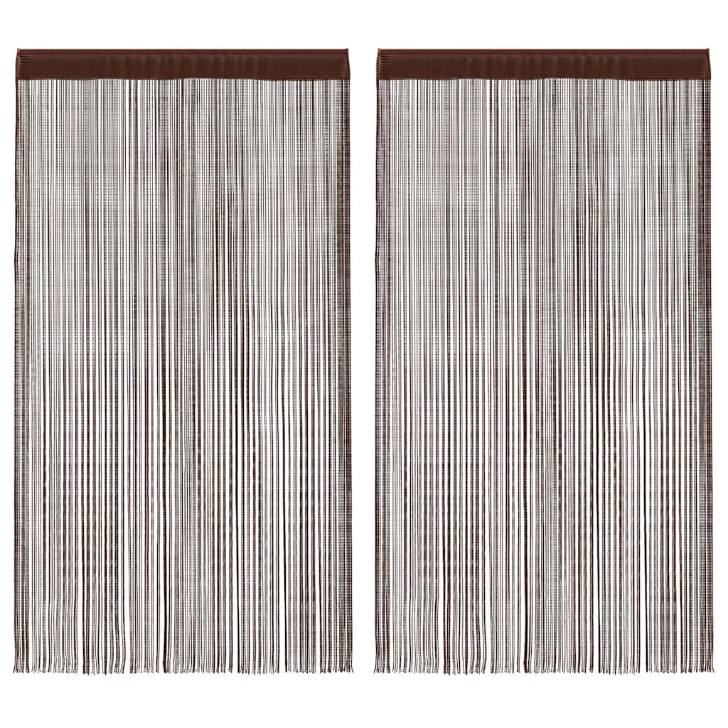 Fadenvorhänge 2 Stk. 100 x 250 cm Braun