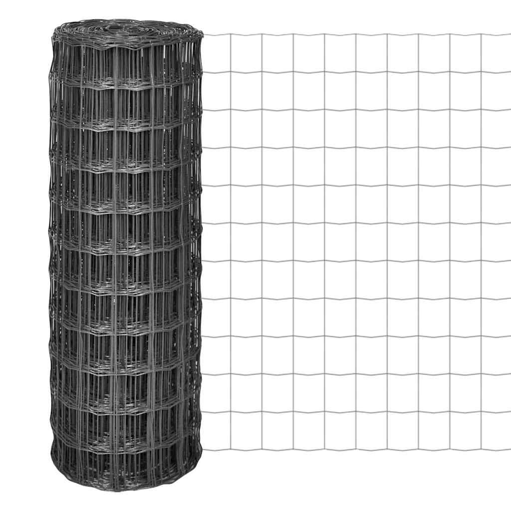 Eurozaun Stahl 10 x 1 m Grau