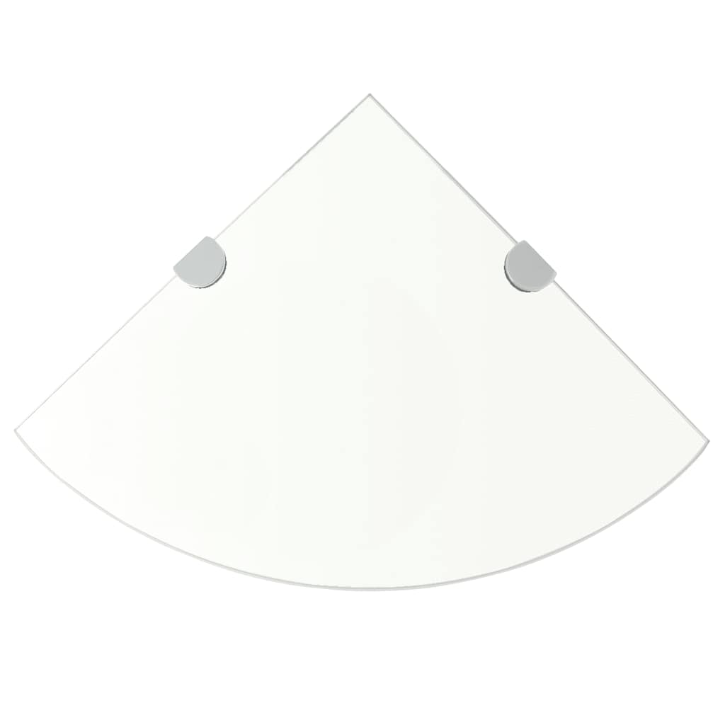 Eckablage mit Verchromten Halterungen Glas Transparent 25x25 cm