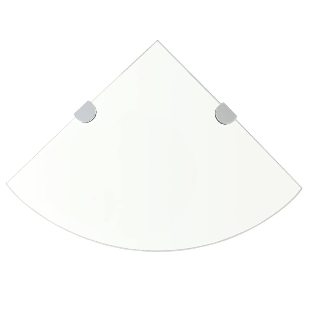 Eckablage mit Verchromten Halterungen Glas Transparent 35x35 cm
