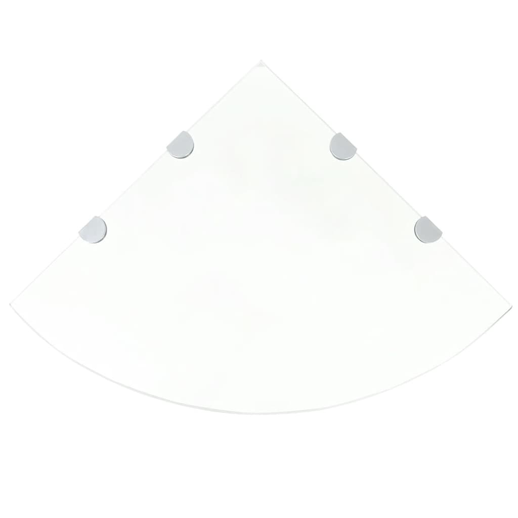 Eckablage mit Verchromten Halterungen Glas Transparent 45x45 cm