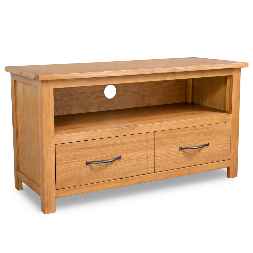 TV-Schrank 90x35x48 cm Massivholz Eiche