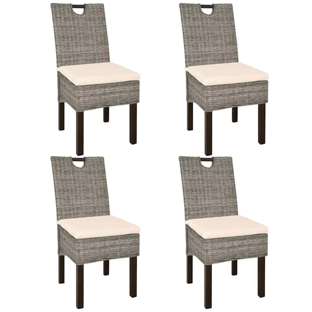 Esszimmerstühle 4 Stk. Kubu-Rattan Mangoholz