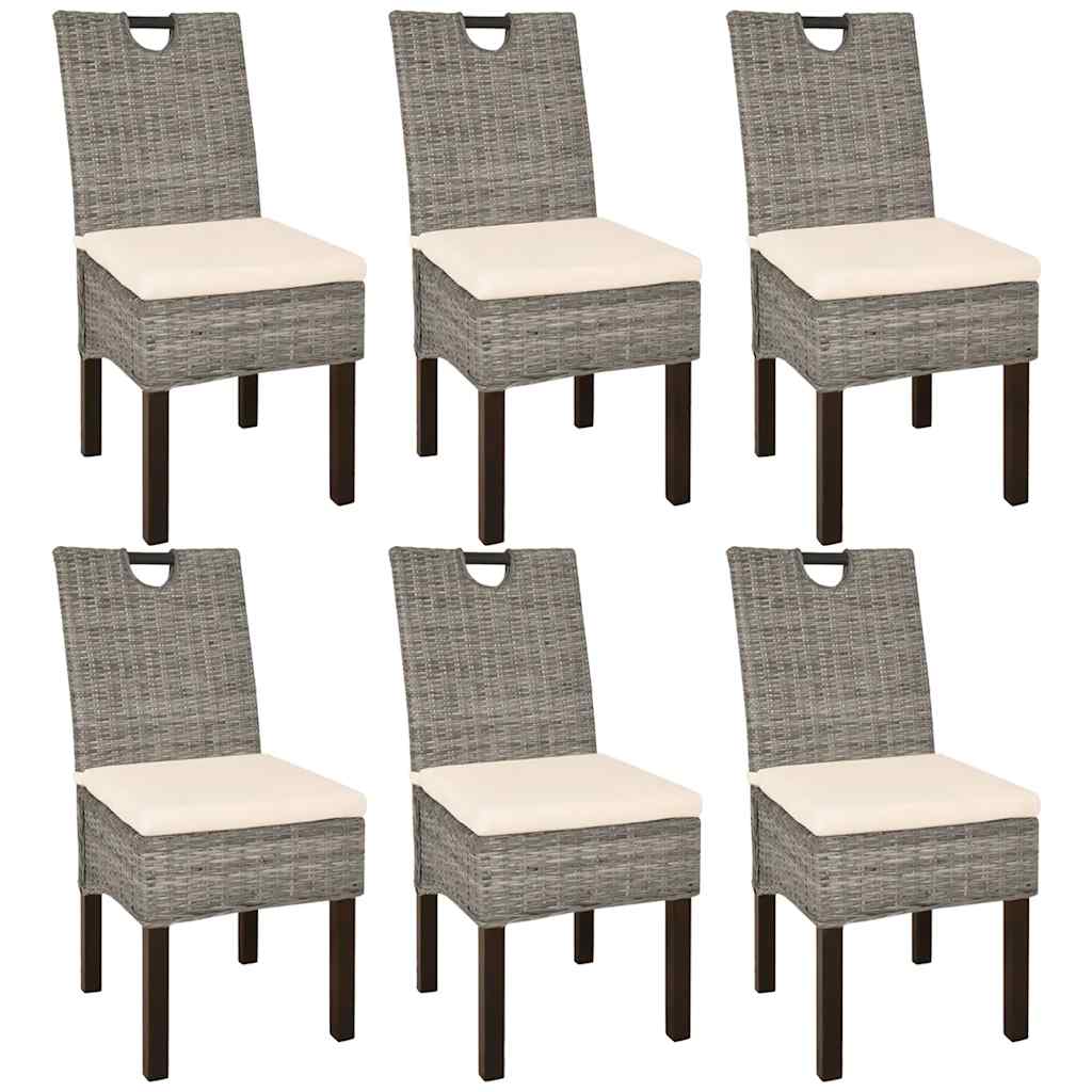 Esszimmerstühle 6 Stk. Kubu-Rattan Mangoholz