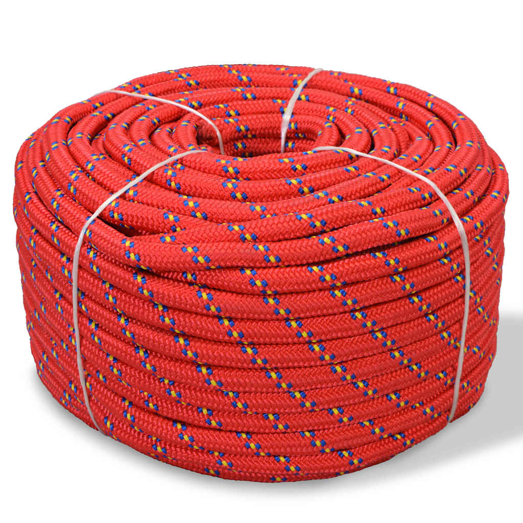 Bootsseil Polypropylen 12 mm 50 m Rot