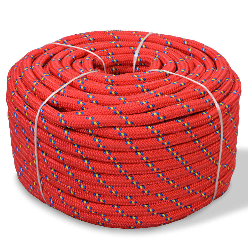 Bootsseil Polypropylen 14 mm 50 m Rot