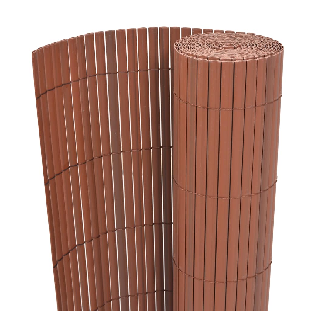 Gartenzaun Doppelseitig PVC 90 x 500 cm Braun