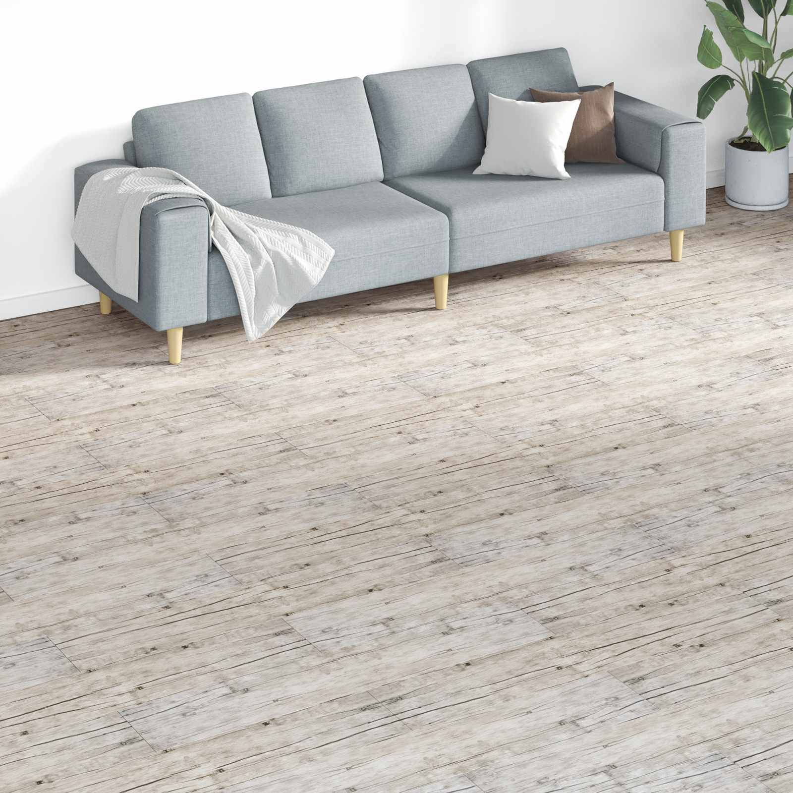 Bodenplanken Grau 5,26 m² 18 Stk. PVC