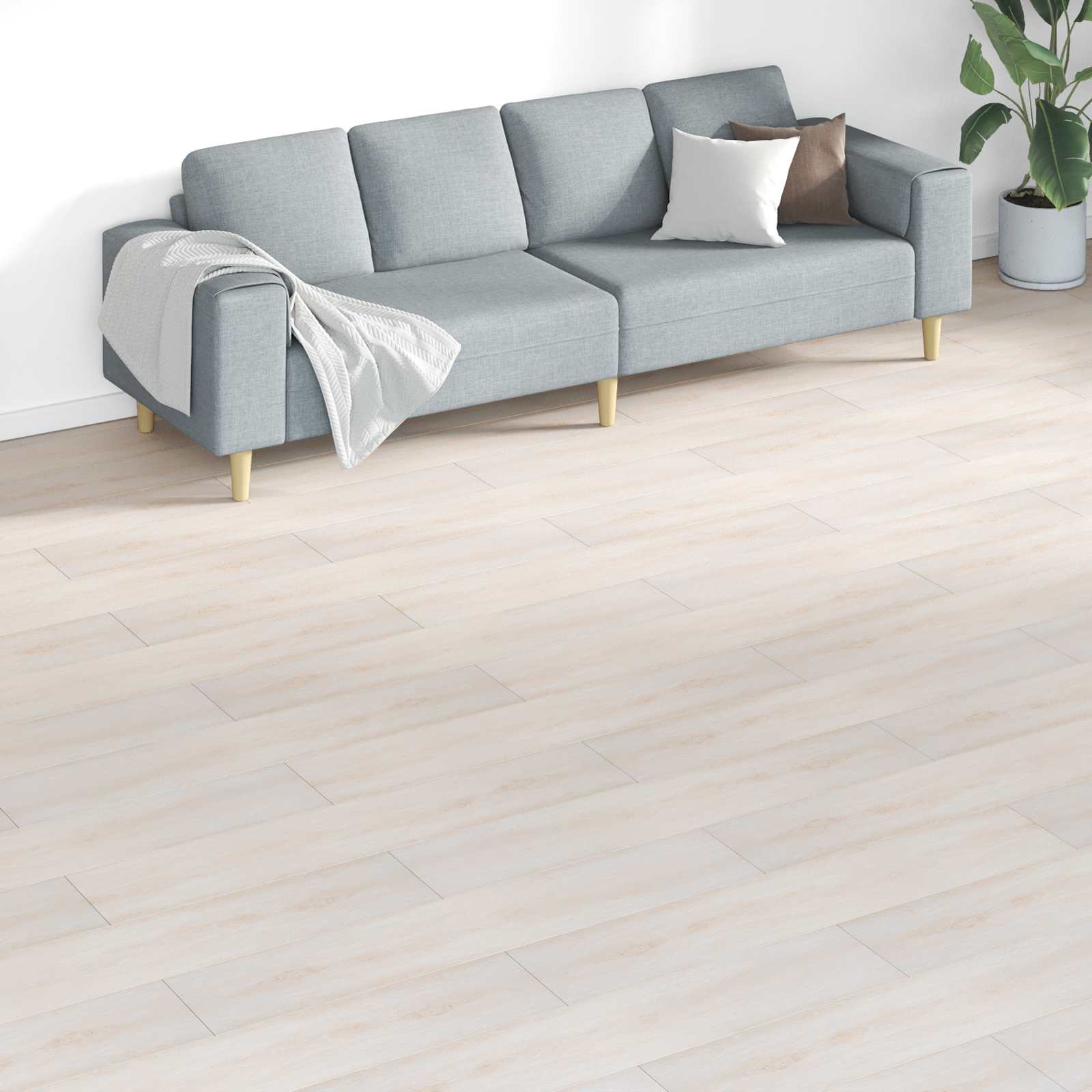 Bodenplanken Weiß 5,26 m² 18 Stk. PVC