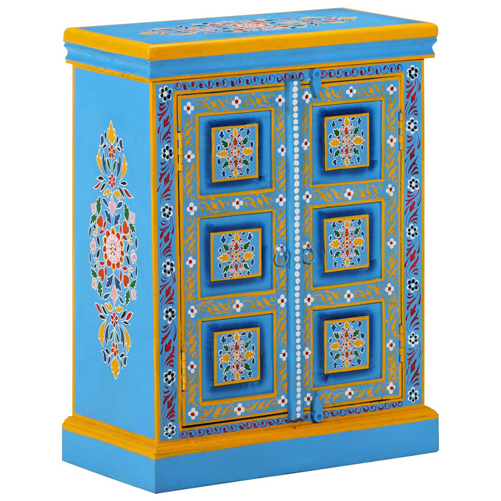Sideboard Massivholz Mango Türkis Handbemalt