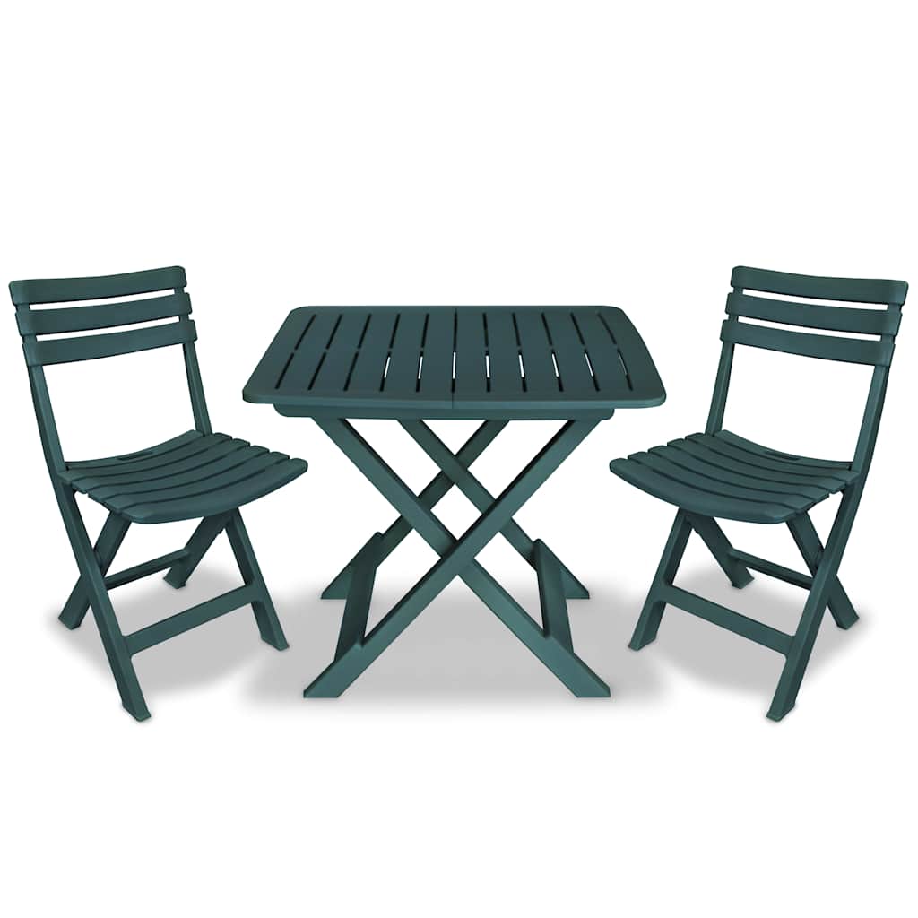 3-tlg. Bistro-Set Klappbar Kunststoff Grün