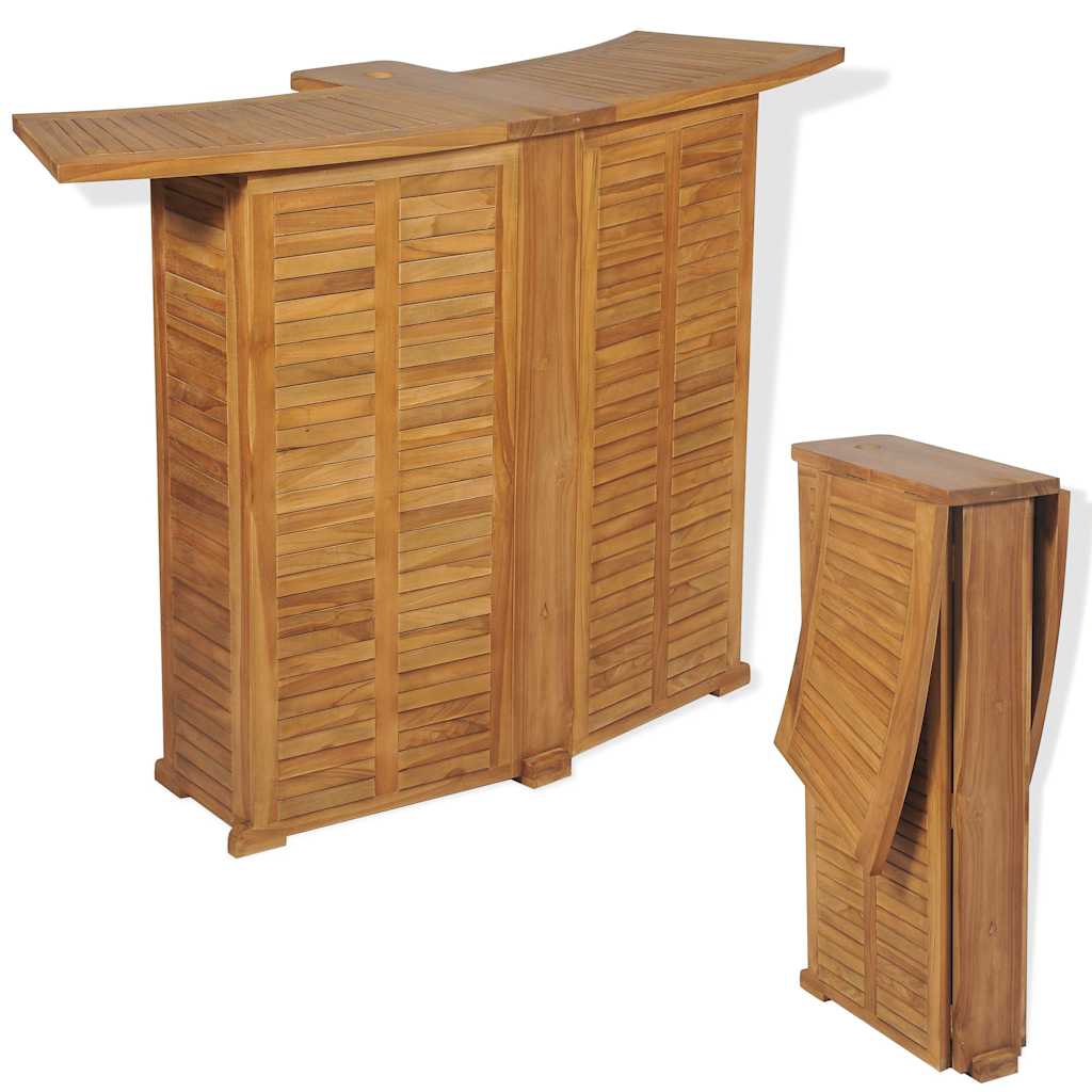 Bartisch Klappbar 155x53x105 cm Massivholz Teak