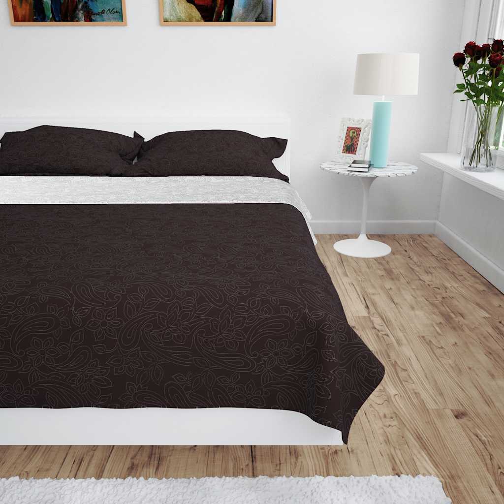 Zweiseitige Tagesdecke Gesteppt 170x210 cm Creme und Braun