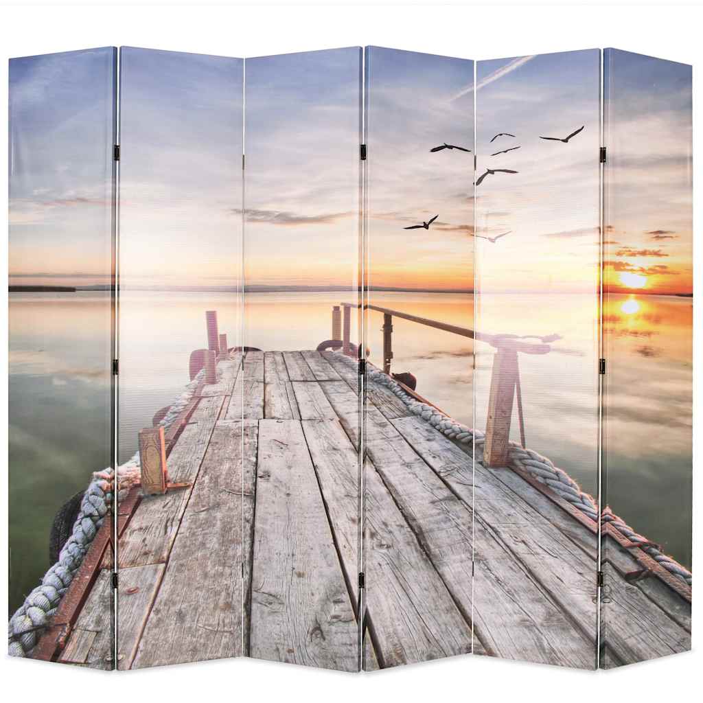 Raumteiler klappbar 228 x 170 cm See mit Steg