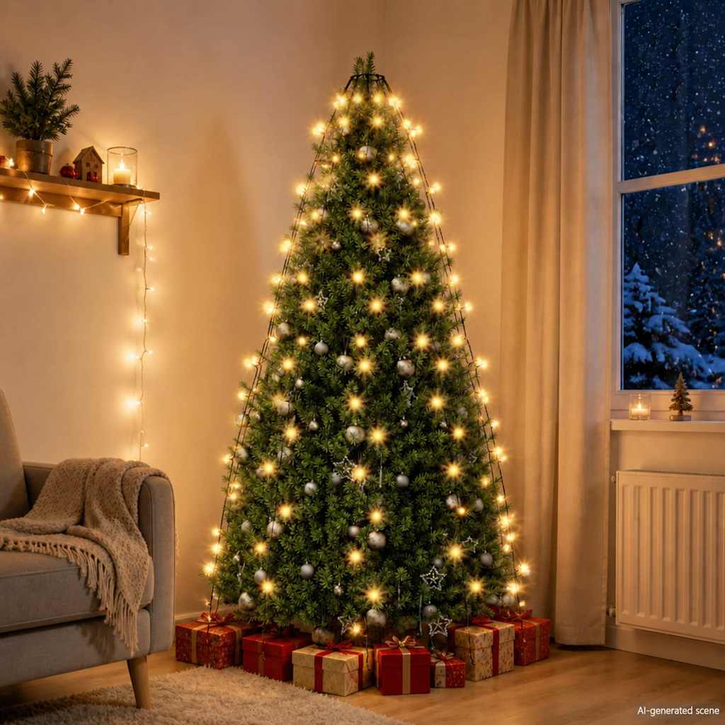 Weihnachtsbaum-Lichternetz mit 180 LEDs 180 cm