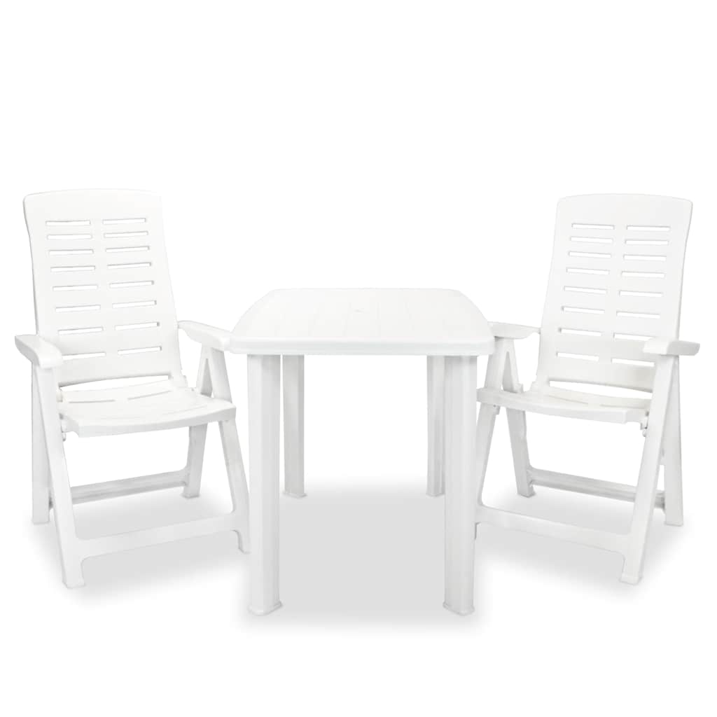 3-tlg. Bistro-Set Kunststoff Weiß