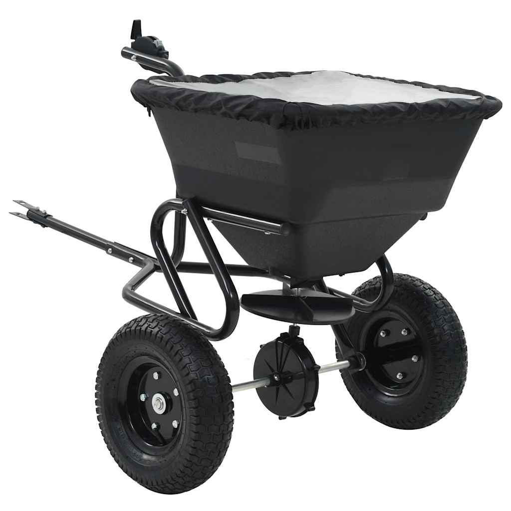 Handstreuwagen Salzstreuer zum Ziehen PVC Stahl 125x74x79cm 45L
