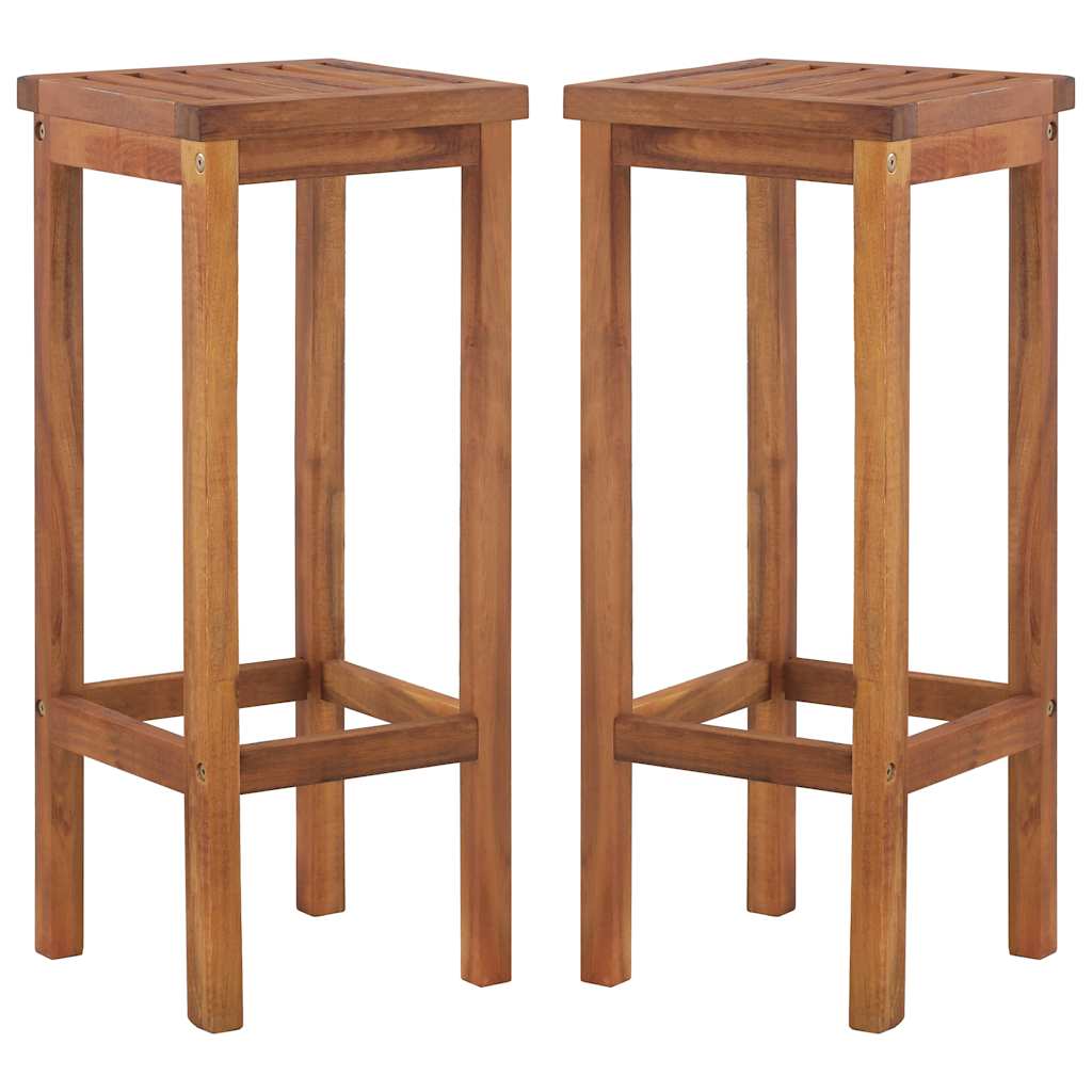 Barhocker 2 Stk. Massivholz Akazie