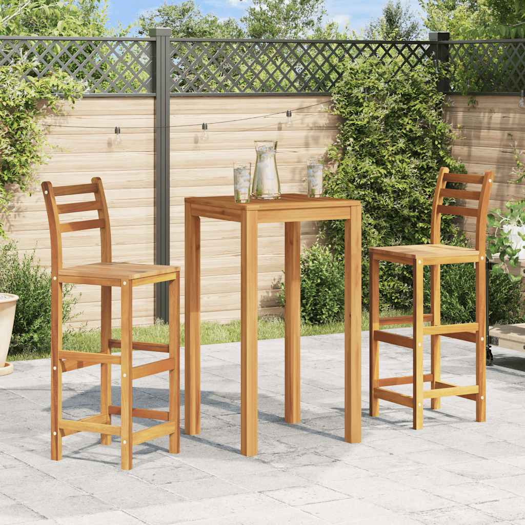 Barhocker 2 Stk. Massivholz Akazie