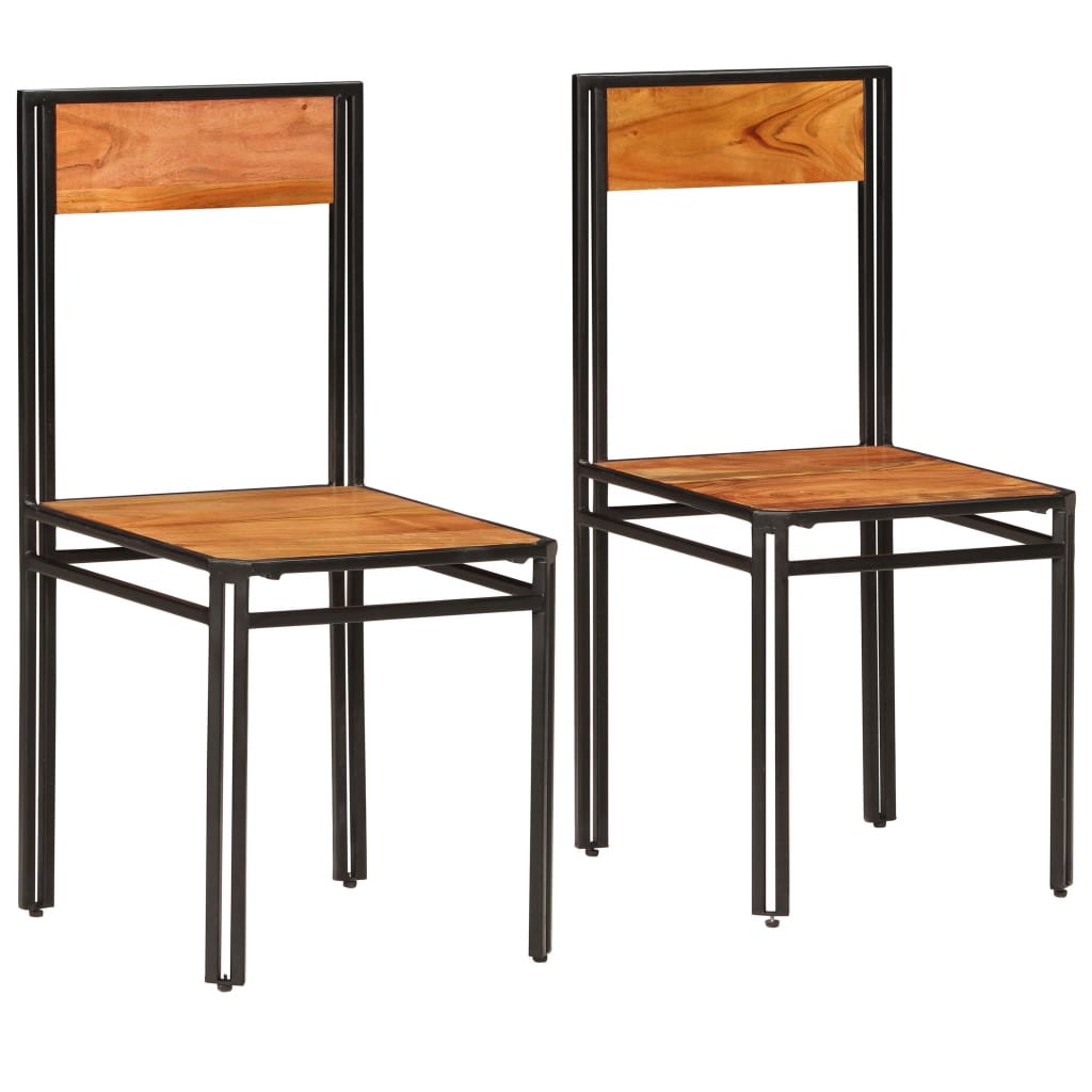 Esszimmerstühle 2 Stk. Massivholz Akazie