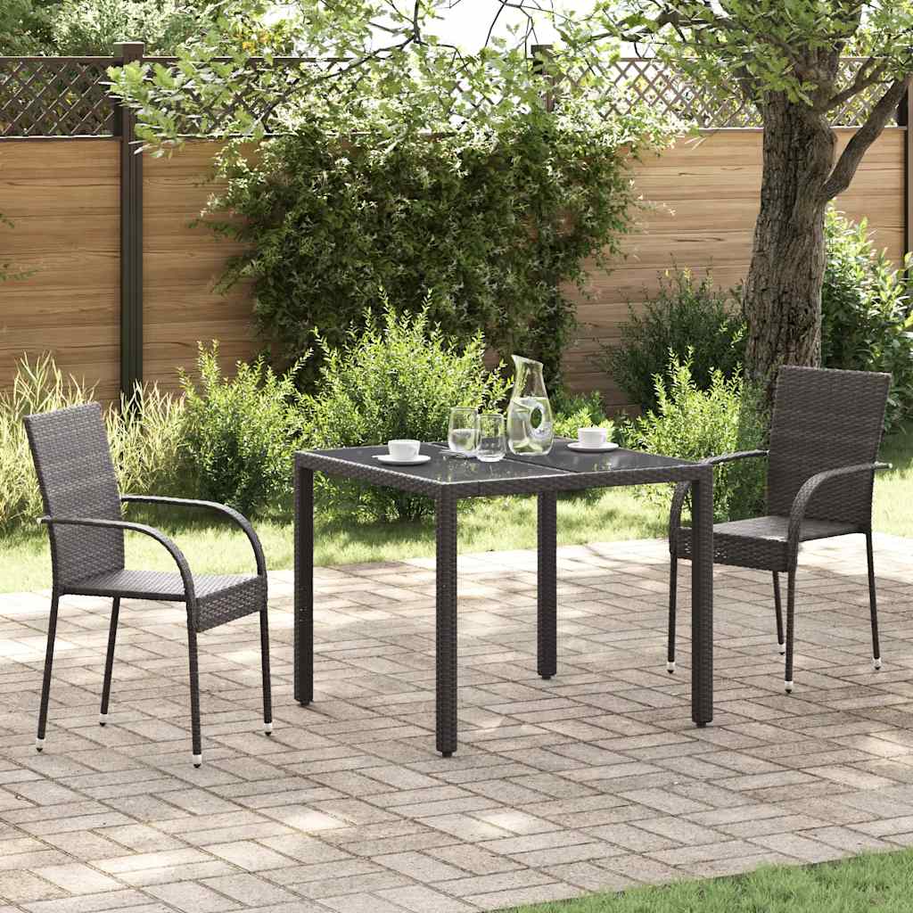 Stapelbare Gartenstühle 2 Stk. Poly Rattan Braun