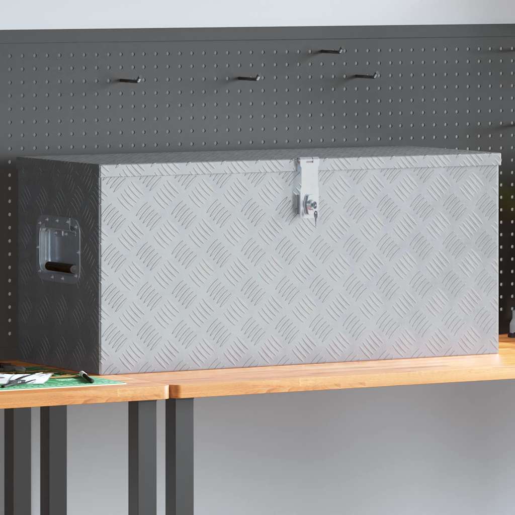 Aluminiumkiste 90,5×35×40 cm Silbern