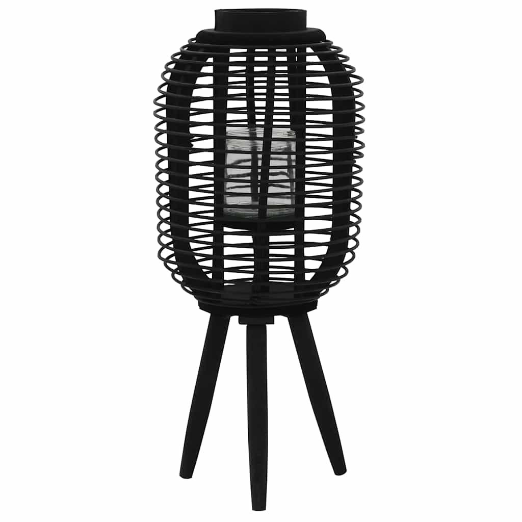 Standkerzenhalter Bambus Schwarz